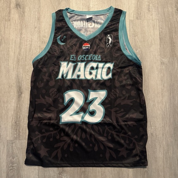 El Osceola Orlando Magic Jersey 23 Size XL NBA G League Basketball Black Teal